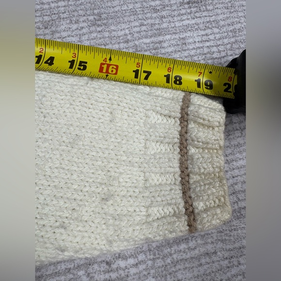 VTG Lizsport Chunky Handknit Cropped Cardigan Women’s Size S Cream Grandmacore - Picture 7 of 15